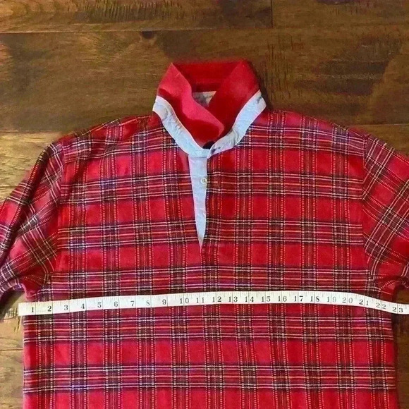 Roundtree & Yorke Men’s L Plaid Long Sleeve Polo Christmas Preppy Holiday Red - Picture 16 of 16